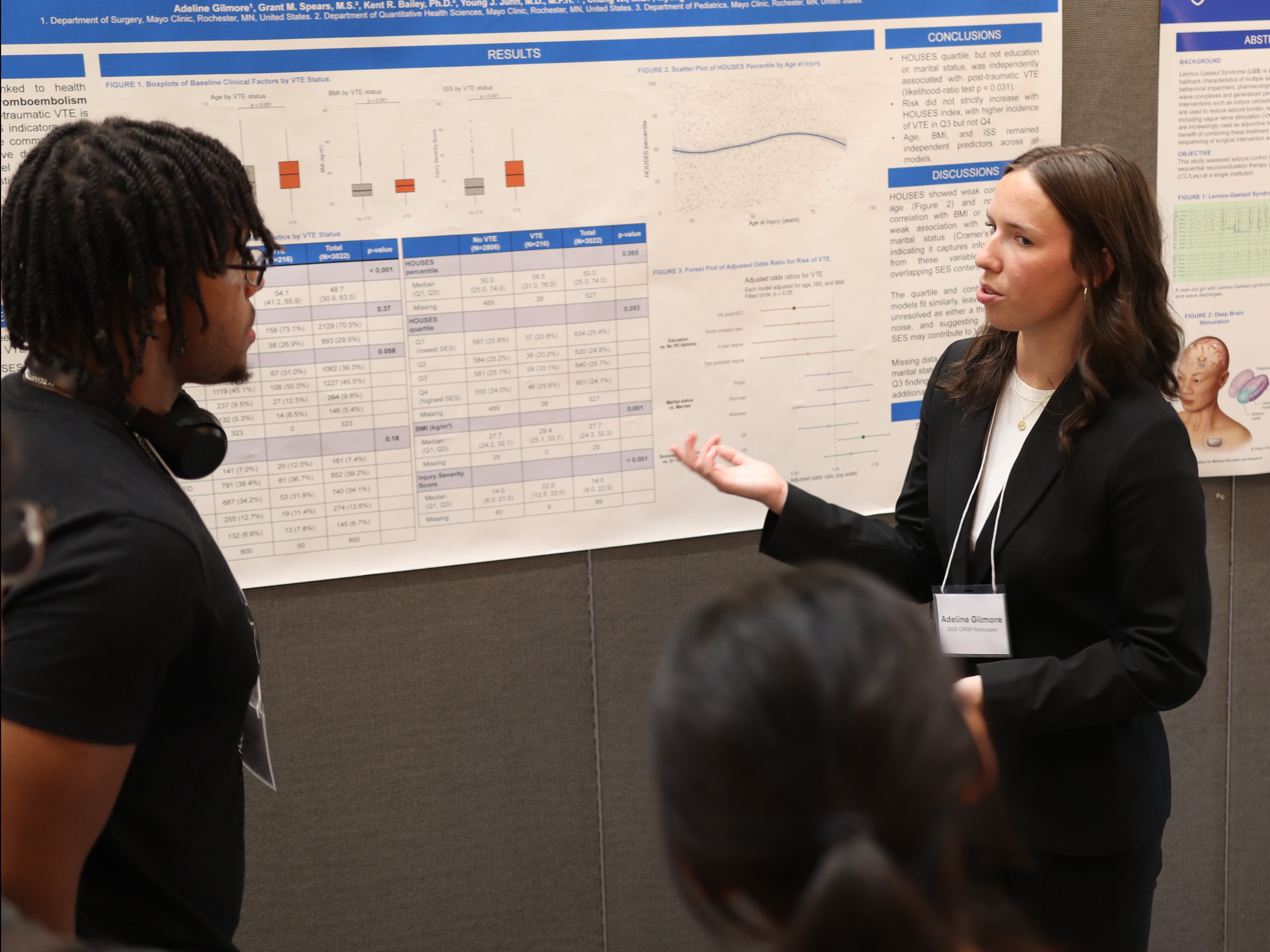 Adeline Gilmore presents at the Illinois poster session