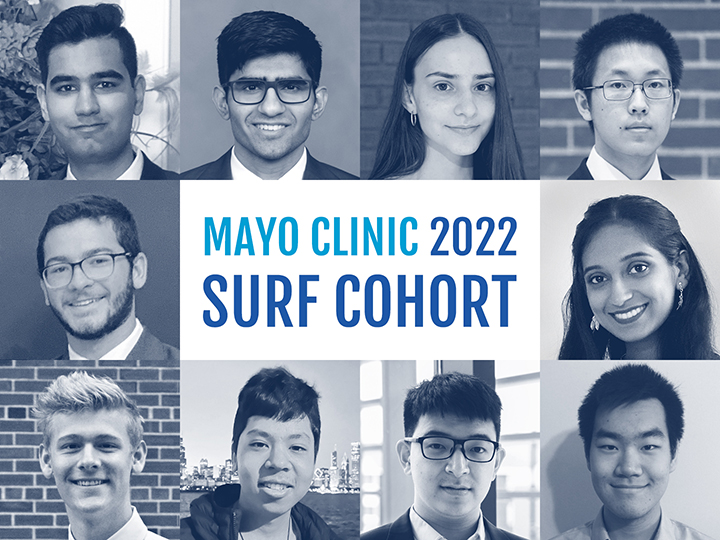 2022 SURF Cohort with headshots of the 10 students 